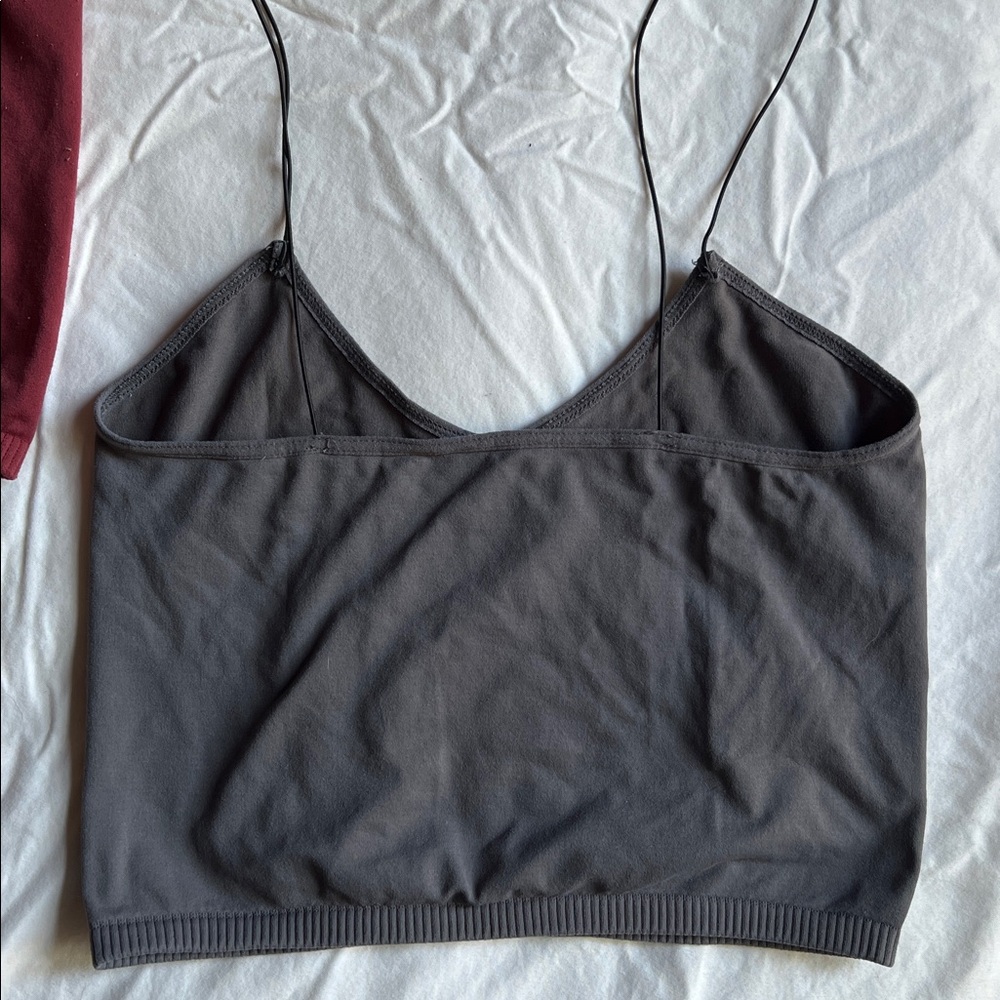 Intimately Free People Soft Cami Tops 2 Pair Grey Burgundy XS/S - Picture 4 of 7